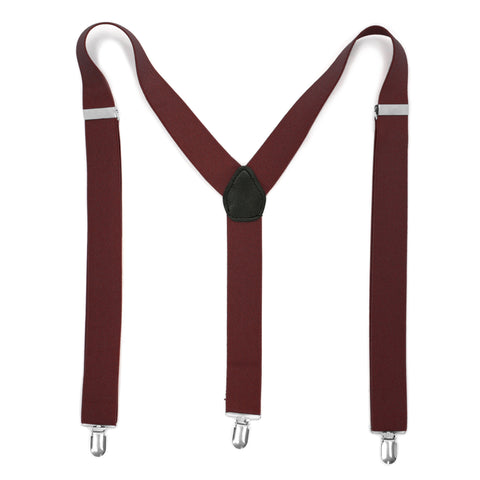Burgundy Vintage Style Unisex Suspenders