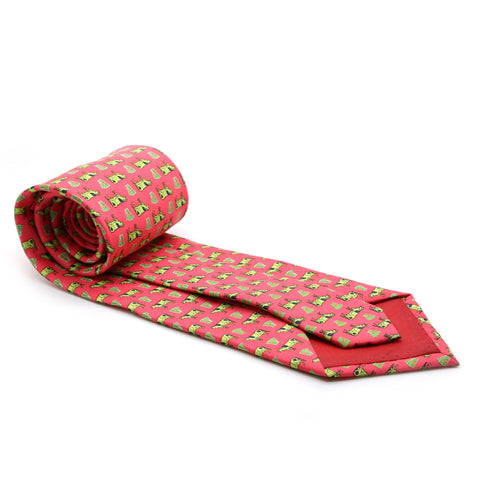 Cow Coral Necktie with Handkerchief Set
