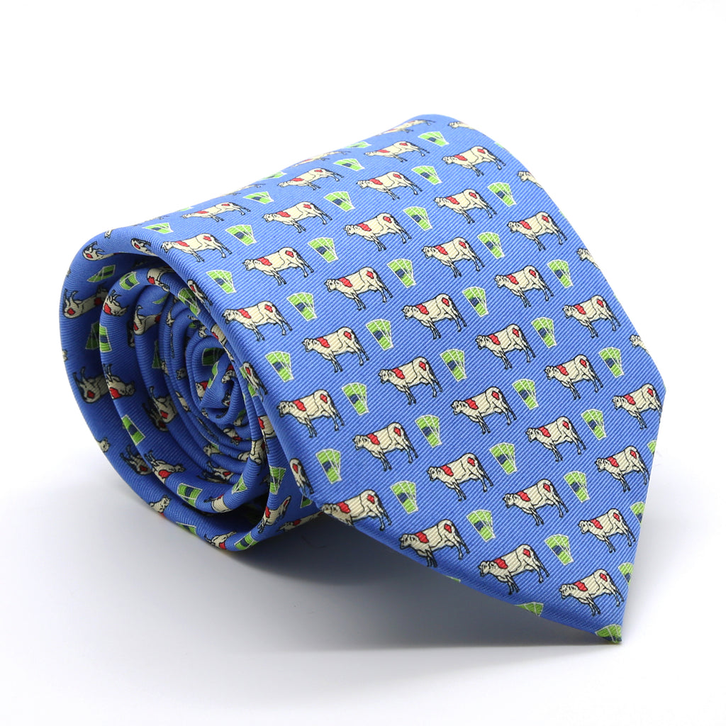 Cow Royal Necktie with Handkerchief Set - FHYINC best men