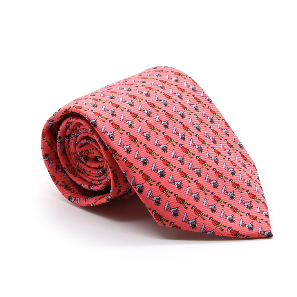Carriage Driver Pink Necktie with Handkerchief Set - FHYINC best men