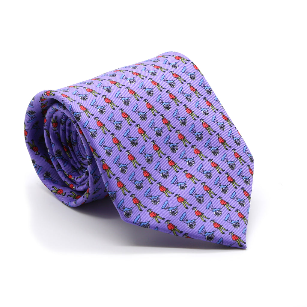 Carriage Driver Purple Necktie with Handkerchief Set - FHYINC best men