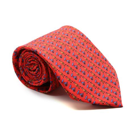 Carriage Driver Red Necktie with Handkerchief Set