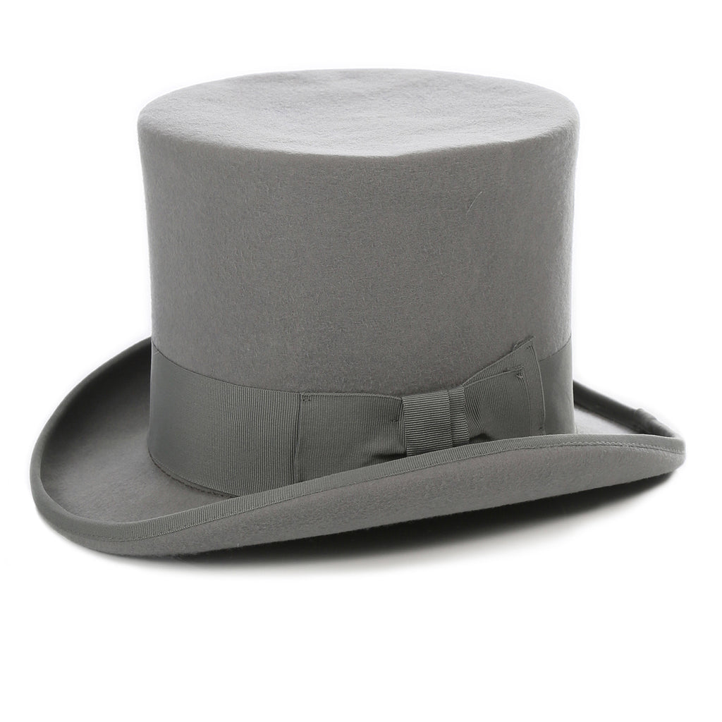 Light Grey Wool Top Hat - FHYINC best men
