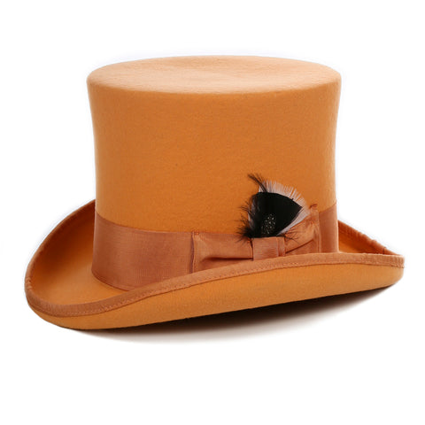 Premium Orange Wool Top Hat