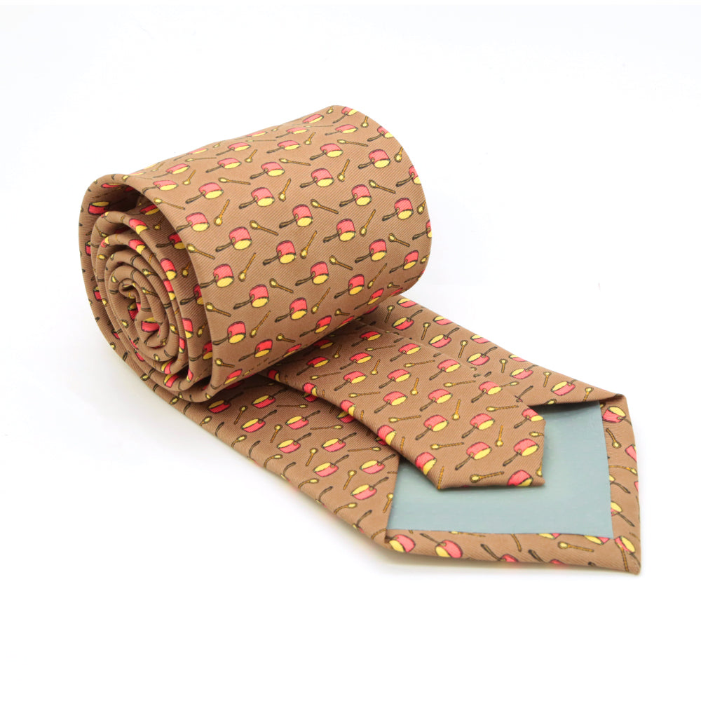 Pots Brown Necktie with Handkerchief Set - FHYINC best men's suits, tuxedos, formal men's wear wholesale