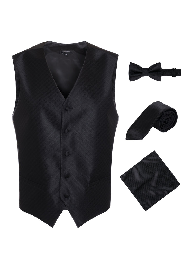Ferrecci Mens 300-10 Black Diamond Vest Set - FHYINC best men