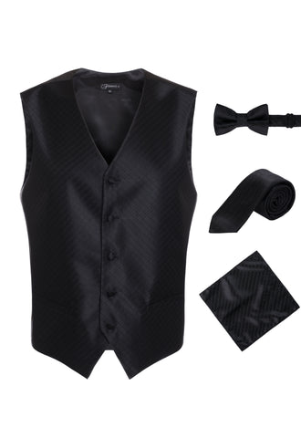 Ferrecci Mens PV100 - Black/Black Vest Set