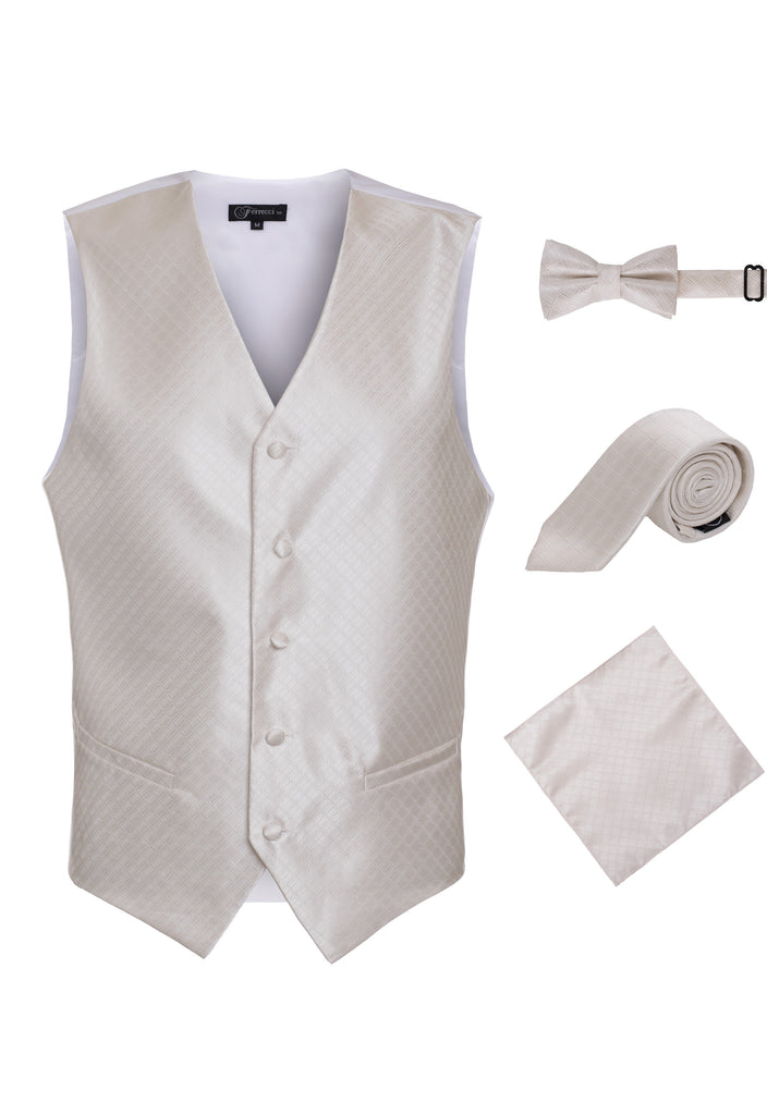 Ferrecci Mens 300-4 Beige Diamond Vest Set - FHYINC best men