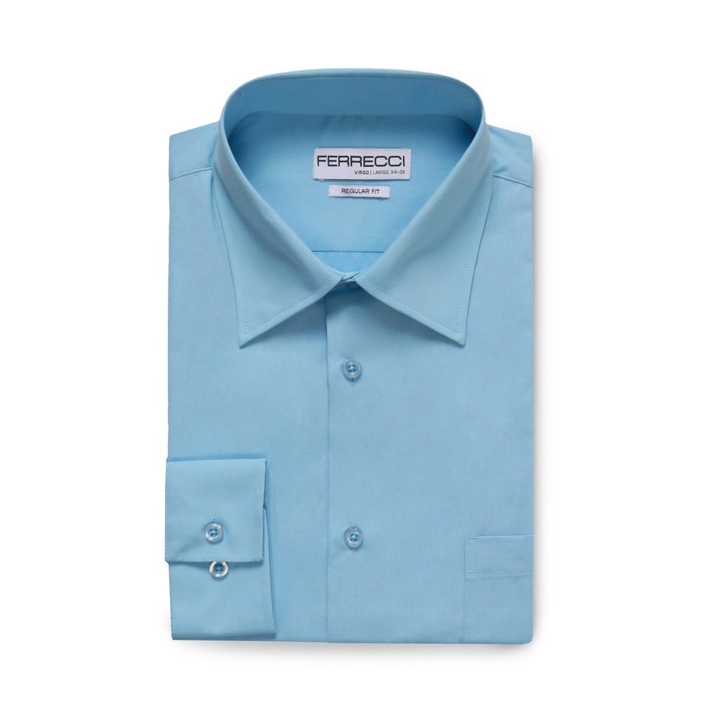 Ferrecci Virgo Sky Blue Regular Fit Dress Shirt - FHYINC best men