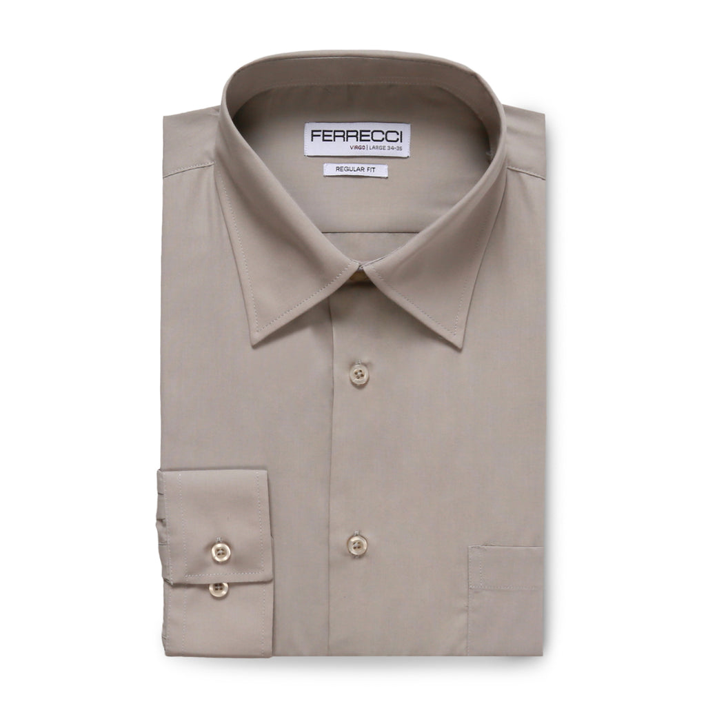 Ferrecci Virgo Light Grey Regular Fit Dress Shirt - FHYINC best men