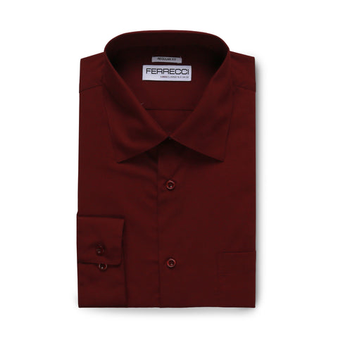 Ferrecci Boys Cotton Blend Brown Dress Shirt