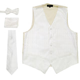 Ferrecci Mens PV150 - White/Cream Vest Set - FHYINC best men's suits, tuxedos, formal men's wear wholesale