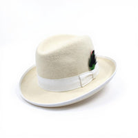 Ferrecci 100 % Wool Australian Firm Fur Felt White Godfather Hat