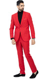 Paul Lorenzo 1969 Mens Red Slim Fit 2pc Suit