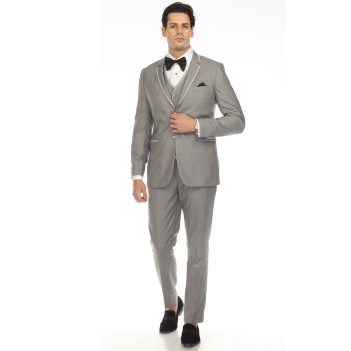 Celio Tux Premium Men's Slim Fit 3 pc Tuxedo Grey - FHYINC