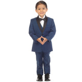 Ultimate Elegance: Boys Indigo Shawl Collar Tuxedo for Dapper Occasions