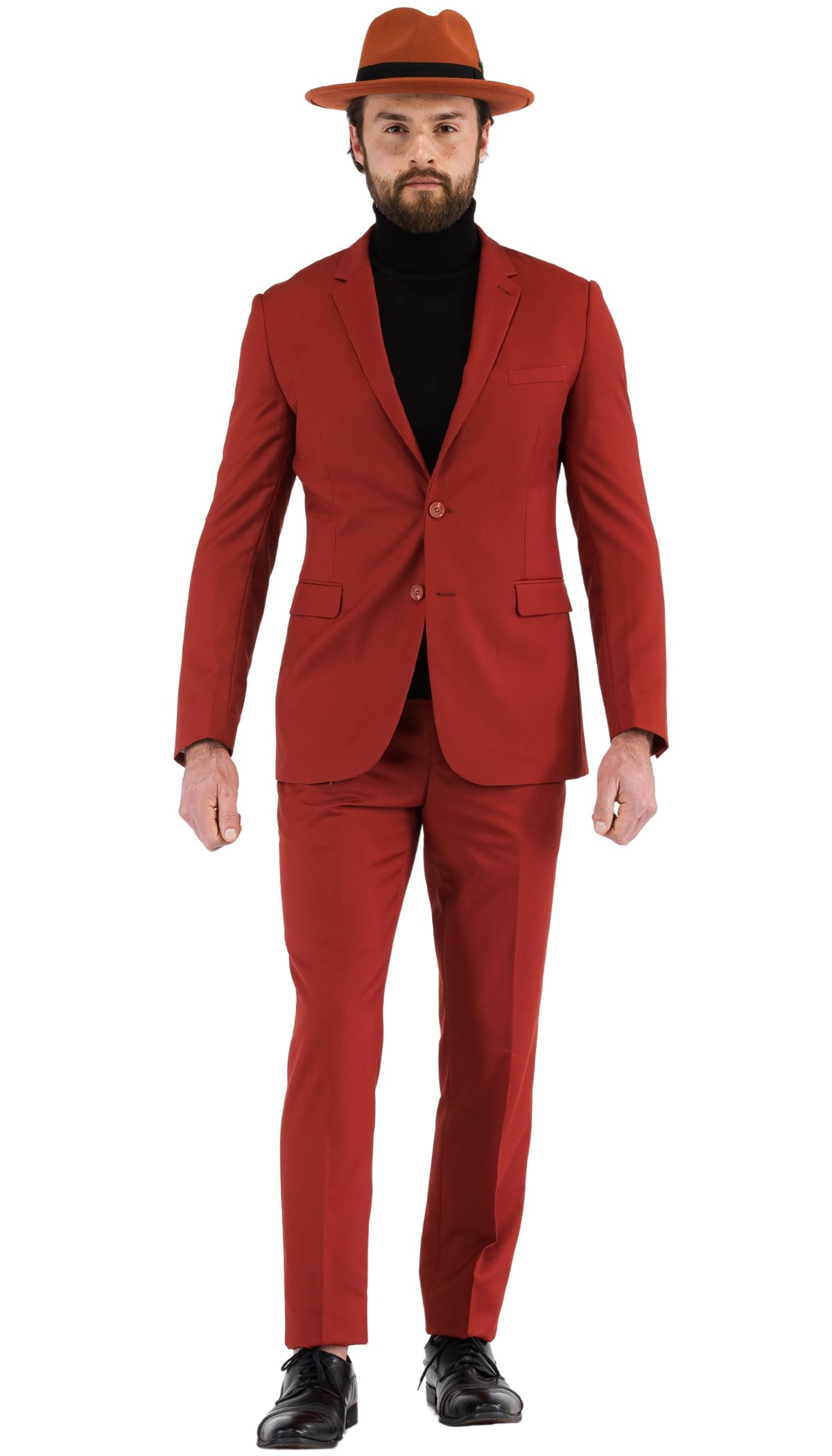 Oslo Brick Slim Fit Notch Lapel 2 Piece Suit