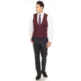 Cruz Mens Double Breasted Burgundy Vest