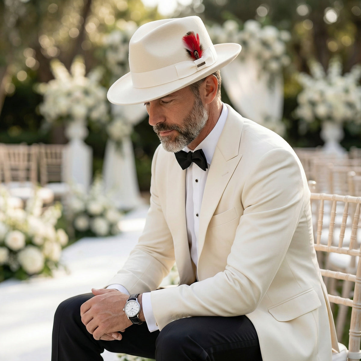 Crushable Off-White 100% Australian Wool Fedora Hat