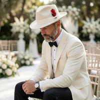 Crushable Off-White 100% Australian Wool Fedora Hat