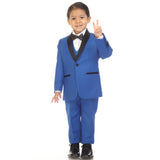 Ultimate Elegance: Boys Royal Blue Shawl Collar Tuxedo for Dapper Occasions