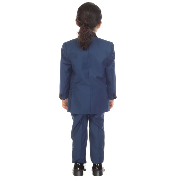 Ultimate Elegance: Boys Indigo Shawl Collar Tuxedo for Dapper Occasions