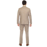 Wilton Tan Mens 2 Button Slim Notch Lapel Suit With Pick Stiching 