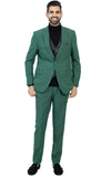 Paul Lorenzo Mens Hunter Green Slim Fit 2 Piece Suit