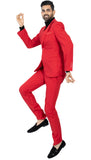 Paul Lorenzo 1969 Mens Red Slim Fit 2pc Suit