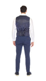 Mens Blue Grant Double Breasted Seersucker Mens Vest