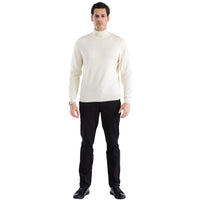 MENS OFF-WHITE PULLOVER TURTLENECK SWEATER