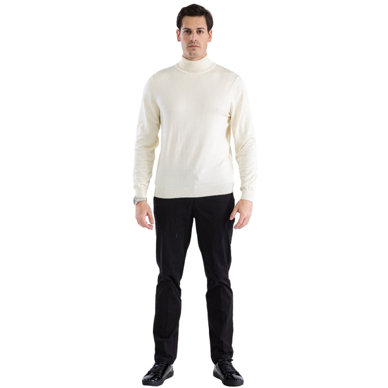 MENS OFF-WHITE PULLOVER TURTLENECK SWEATER