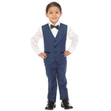 Ultimate Elegance: Boys Indigo Shawl Collar Tuxedo for Dapper Occasions