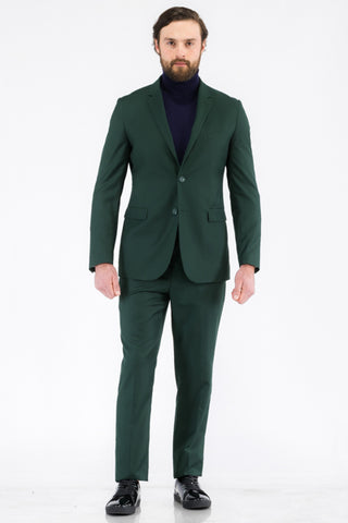 Oslo Hunter Green  Slim Fit Notch Lapel 2 Piece Suit