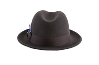 Ferrecci Brooks Trilby Soft 100% Australian Wool Felt Body with Removable Feather brown hat Great for Travel