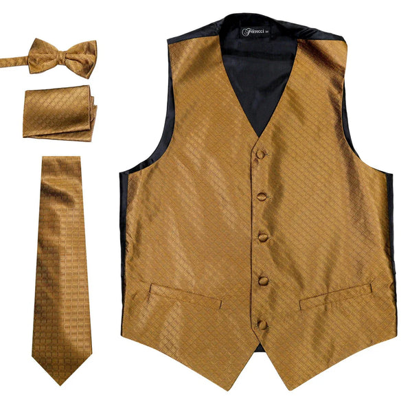 Ferrecci Mens 300-16 P Turquoise Diamond Vest Set