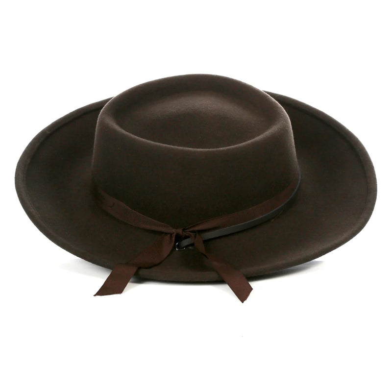 Dark Brown Wide Brim Fedora - Earp