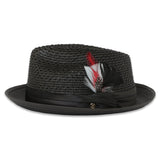 Castor Crushable Straw Hat Fedora in Black