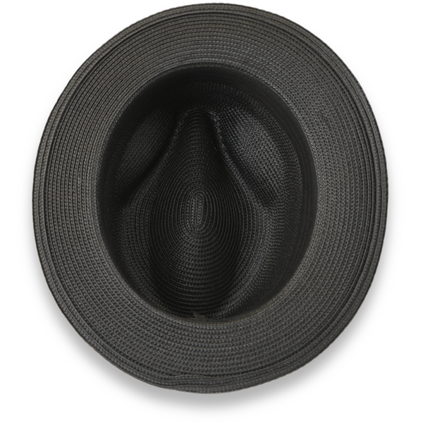 Tapa Crushable Straw Hat Fedora in Black