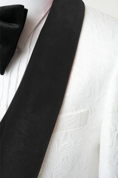 Men's Vested White Paisley Wedding & Prom Tuxedo