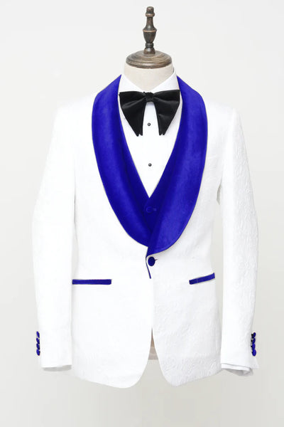 Men's Vested White Paisley Wedding & Prom Tuxedo