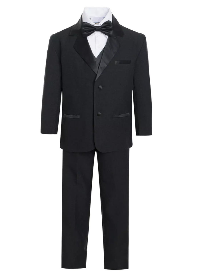 Ferrecci Boys Bronson Jr Black 5 Piece Notch Lapel Tuxedo Set