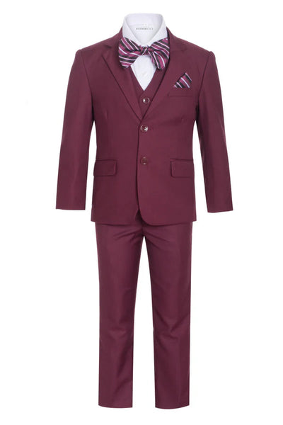 Ferrecci Boys JAX JR 5pc Suit Set Burgundy