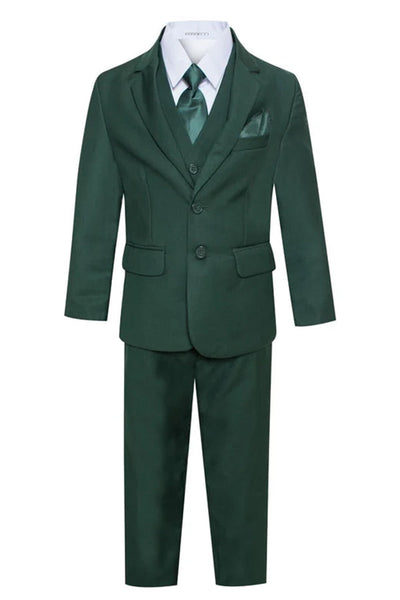 Ferrecci Boys Hunter Green Emerald  JAX JR 5pc Suit Set