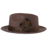 Tapa Crushable Straw Hat Fedora in Brown