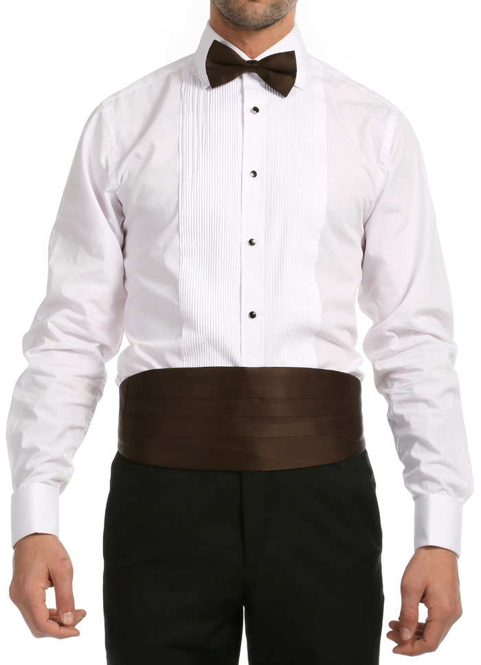 Satine Brown Bow Tie & Cummerbund Set