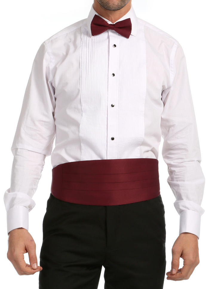 Satine Dark Burgundy Bow Tie & Cummerbund Set