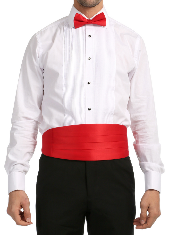 Satine Red Bow Tie & Cummerbund Set