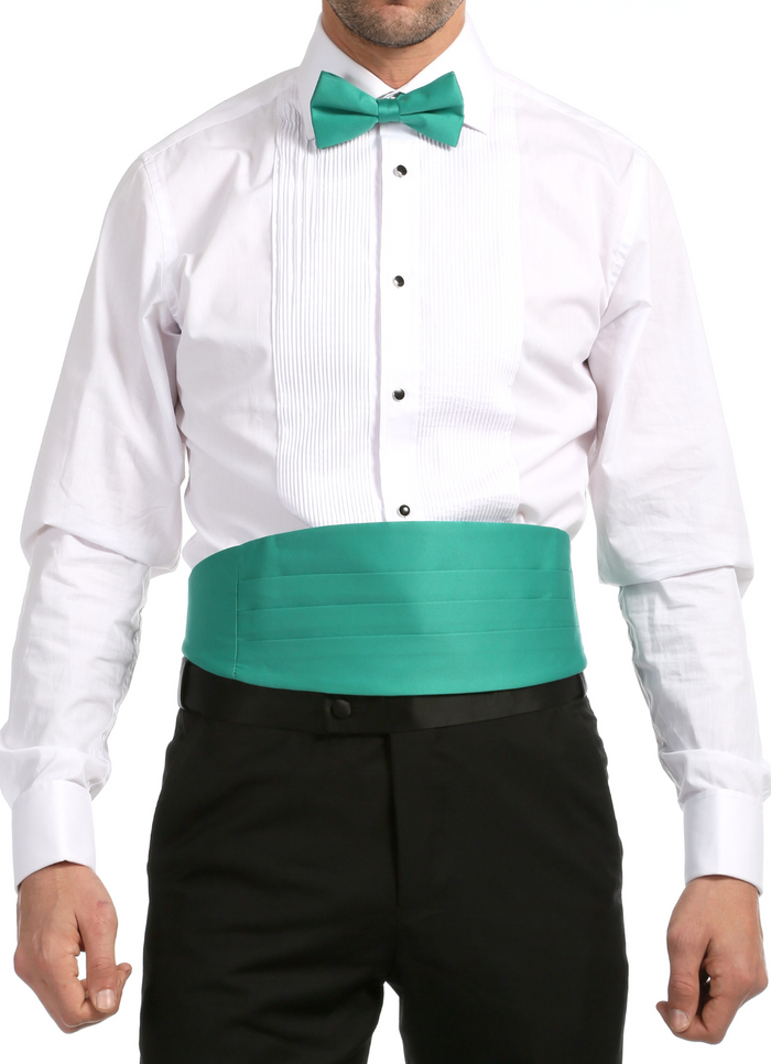 Satine Turquoise Bow Tie & Cummerbund Set