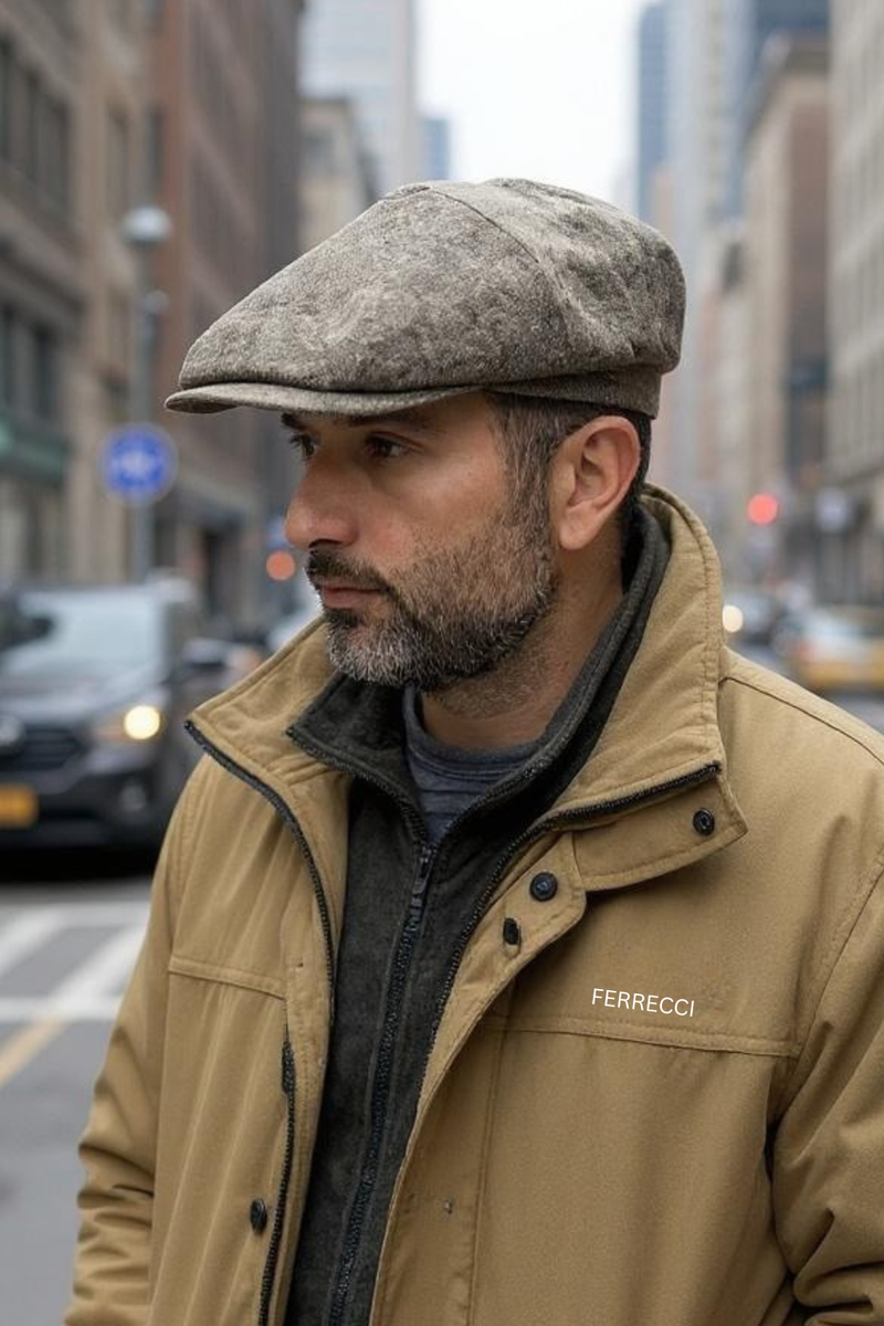 Classic Premium Wool Cognac Newsboy Hat